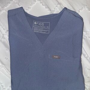 Figs Classic Indigo Scrub Top